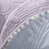 HEARTS LOVE SPECIAL TEXTURE AND POMS POMS REVERSIBLE COMFORTER SET 4 PCS QUEEN SIZE MADE IN MEXICO