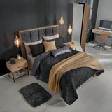 SHADOW REVERSIBLE COMFORTER SET 4 PCS TWIN SIZE WITH THROW BLANKET MADE IN MEXICO