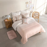 BOUQUET LEAVES TUFRED COVERS REVERSIBLE COMFORTER SET 3 PCS TWIN SIZE MADE IN MEXICO