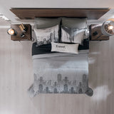 CITY TRAVEL SOFT TEXTURE REVERSIBLE COMFORTER SET 3 PCS TWIN SIZE MADE IN MEXICO