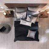 CITY TRAVEL SOFT TEXTURE REVERSIBLE COMFORTER SET 4 PCS QUEEN SIZE MADE IN MEXICO