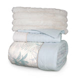 OASIS PALM TREE REVERSIBLE COMFORTER SET 5 PCS QUEEN SIZE MADE IN MEXICO