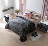 BLISS GEOMETRIC SOFT TEXT REVERSIBLE COMFORTER SET 4 PCS QUEEN SIZE MADE IN MEXICO