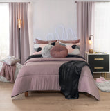 BLISS GEOMETRIC SOFT TEXTURE REVERSIBLE COMFORTER SET 3 PCS TWIN SIZE MADE IN MEXICO