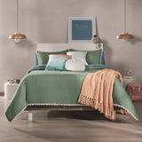 SORRENTO POMPONS SOFT TEXTURE REVERSIBLE COMFORTER SET 3 PCS TWIN SIZE MADE IN MEXICO