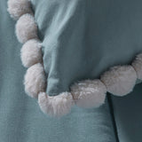 SORRENTO POMPONS SOFT TEXTURE REVERSIBLE COMFORTER SET 3 PCS TWIN SIZE MADE IN MEXICO