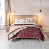 NAVARRA FLOWERS SOFT TEXTURE REVERSIBLE COMFORTER SET 5 PCS QUEEN SIZE MADE IN MEXICO
