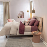 NAVARRA FLOWERS SOFT TEXTURE REVERSIBLE COMFORTER SET 5 PCS QUEEN SIZE MADE IN MEXICO