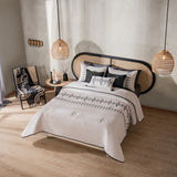 IXTLAN EMBROIDERY SOFT TEXTURE REVERSIBLE COMFORTER SET 4 PCS QUEEN SIZE MADE IN MEXICO