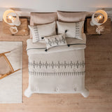 IXTLAN EMBROIDERY SOFT TEXTURE REVERSIBLE COMFORTER SET 4 PCS CALIFORNIA KING SIZE MADE IN MEXICO