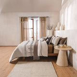 IXTLAN EMBROIDERY SOFT TEXTURE REVERSIBLE COMFORTER SET 4 PCS QUEEN SIZE MADE IN MEXICO