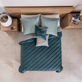 ATLANTIC DUVET COVER EMBOSSED STRIPED TEXTURE REVERSIBLE COMFORTER 1 PCS CALIFORNIA KING SIZE MADE IN MEXICO