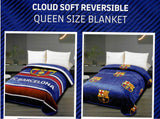 FC BARCELONA ORIGINAL LICENSED REVERSIBLE CLOUD SOFTY AND WARM BLANKET QUEEN SIZE
