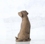 LOVE MY DOG DARK FIGURE SCULPTURE HAND PAINTING WILLOW TREE BY SUSAN LORDI