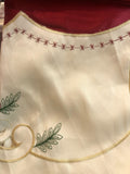 NEVADA ROSES FLOWERS BURGUNDY EMBROIDERED DECORATIVE KITCHEN CURTAIN SET 3 PCS