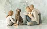 LOVE MY DOG DARK FIGURE SCULPTURE HAND PAINTING WILLOW TREE BY SUSAN LORDI