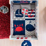 SAILOR MARINER BABY BOYS CRIB BEDDING NURSERY SET 6 PCS 100% COTTON FOR BABY SHOWER GIFT
