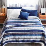 BOSTON STRIPES TEENS KIDS BOYS ULTRASLIM REVERSIBLE COMFORTER SET 1 PCS QUEEN SIZE