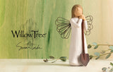 ANGEL OF THE GARDEN FIGURE SCULPTURE HAND PAINTING WILLOW TREE BY SUSAN LORDI