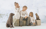 LOVE MY CAT DARK FIGURE SCULPTURE HAND PAINTING WILLOW TREE BY SUSAN LORDI