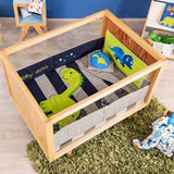 LITTLE DINOSAUR BABY BOYS CRIB BEDDING NURSERY SET 6 PCS 100% COTTON FOR BABY SHOWER GIFT