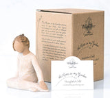 THOUGHTFUL CHILD FIGURE SCULPTURE HAND PAINTING WILLOW TREE BY SUSAN LORDI