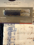 SHELLS OCEAN NAVY BLUE CHENILLE BATHROOM MAT SET 15 PCS