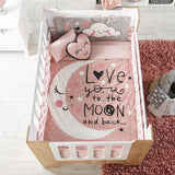MOON BABY GIRLS CRIB BEDDING NURSERY SET 6 PCS 100%  COTTON FOR BABY SHOWER GIFT