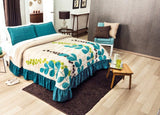 TULUM LEAVES BEDSPREAD SET 3 PCS QUEEN SIZE 100% MICROFIBER