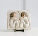 FRIENDSHIP PLAQUE FIGURE SCULPTURE HAND PAINTING WILLOW TREE BY SUSAN LORDI