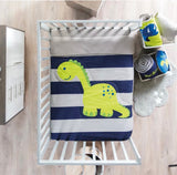LITTLE DINOSAUR BABY BOYS CRIB BEDDING NURSERY SET 6 PCS 100% COTTON FOR BABY SHOWER GIFT