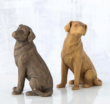 LOVE MY DOG DARK FIGURE SCULPTURE HAND PAINTING WILLOW TREE BY SUSAN LORDI