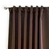CATANIA COCOA BLACKOUT CURTAINS WINDOWS PANELS SHORT 2 PCS