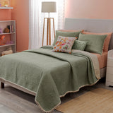 JADE ULTRA SLIM EMBROIDERY REVERSIBLE COMFORTER SET 5 PCS QUEEN SIZE MADE IN MEXICO