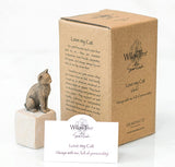 LOVE MY CAT DARK FIGURE SCULPTURE HAND PAINTING WILLOW TREE BY SUSAN LORDI