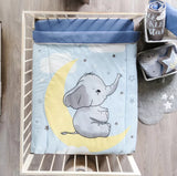 ELEPHANT BABY BOYS CRIB BEDDING NURSERY SET 3 PCS 100% COTTON FOR BABY SHOWER GIFT