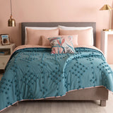 THAI POM POMS EMBROIDERY REVERSIBLE COMFORTER SET 3 PCS TWIN SIZE MADE IN MEXICO