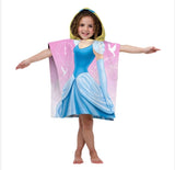 PRINCESS CINDERELLA DISNEY ORIGINAL LICENSED BEACH HOODED TOWEL SUPER SOFT (23.6”x47.2”)