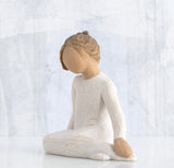 THOUGHTFUL CHILD FIGURE SCULPTURE HAND PAINTING WILLOW TREE BY SUSAN LORDI