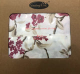 FLOWERS DARK RED 100% ORGANIC COTTON FEELING DECORATIVE SHEET SET 4 PCS FULL SIZE