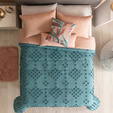 THAI POM POMS EMBROIDERY REVERSIBLE COMFORTER SET 5 PCS KING SIZE MADE IN MEXICO