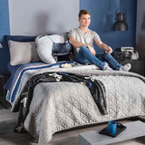 BOSTON STRIPES TEENS KIDS BOYS ULTRASLIM REVERSIBLE COMFORTER SET 1 PCS QUEEN SIZE