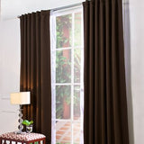 CATANIA COCOA BLACKOUT CURTAINS WINDOWS PANELS SHORT 2 PCS