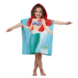 LITTLE MERMAID DISNEY ORIGINAL LICENSED BEACH HOODED TOWEL SUPER SOFT (23.6”x47.2”)