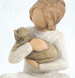 KINDNESS GIRL FIGURE SCULPTURE HAND PAINTING WILLOW TREE BY SUSAN LORDI