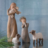 LITTLE SHEPHERDESS FIGURE SCULPTURE HAND PAINTING WILLOW TREE BY SUSAN LORDI