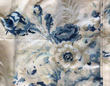 FLOWERS BLUE 100% ORGANIC COTTON FEELING DECORATIVE SHEET SET 4 PCS FULL SIZE