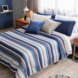 BOSTON STRIPES TEENS KIDS BOYS ULTRASLIM REVERSIBLE COMFORTER SET 1 PCS KING SIZE