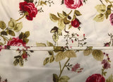 FLOWERS RED 100% ORGANIC COTTON FEELING DECORATIVE SHEET SET 4 PCS FULL SIZE