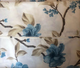 FLOWERS TURQUOISE 100% ORGANIC COTTON FEELING DECORATIVE SHEET SET 4 PCS FULL SIZE